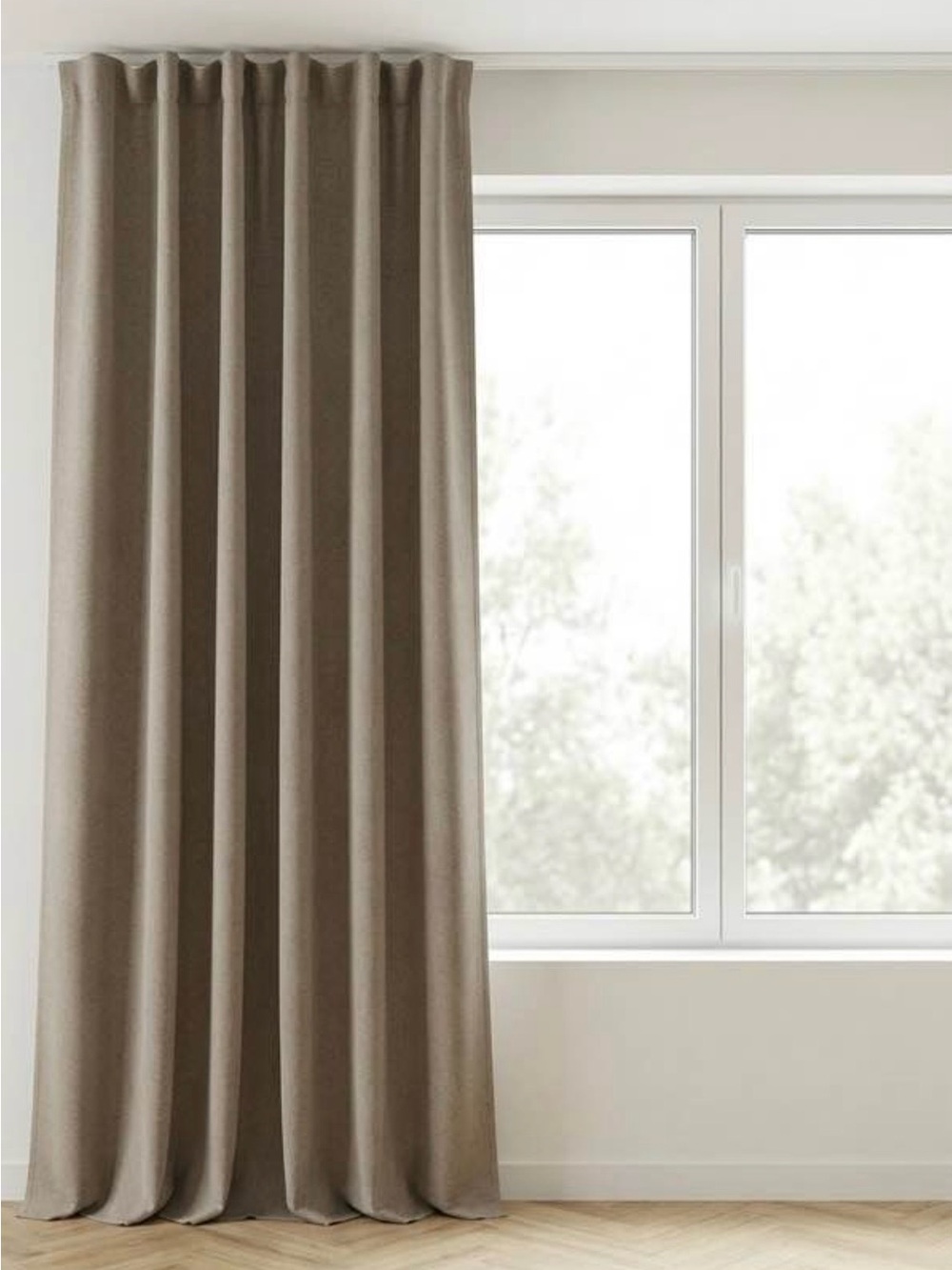 Luxury Taupe Blackout Curtain Panel x2